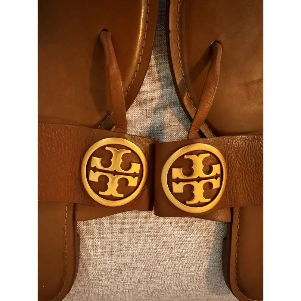 Tory Burch Benton Band Flat Sandal Tan Size 10